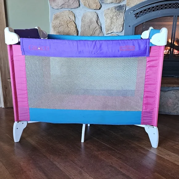 VINTAGE GRACO 1990’s Sport Pink & Teal Pack 'n Play Playard Excellent Condition - Picture 2 of 16